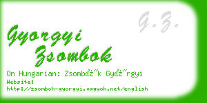 gyorgyi zsombok business card